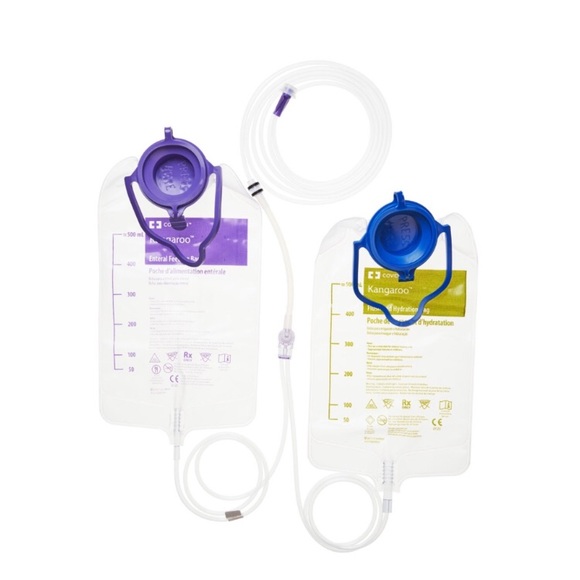 Covidien / Kangaroo Other - 7 Kangaroo Joey Dual Bag Feed Set - 1000 mL Flush Set 763662 New Factory…
